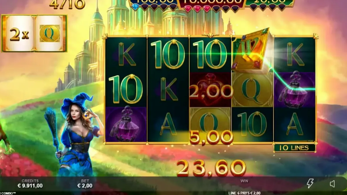 Pemandangan magis dari slot Book of Oz Magic 5 Power Combo dengan nuansa negeri dongeng.