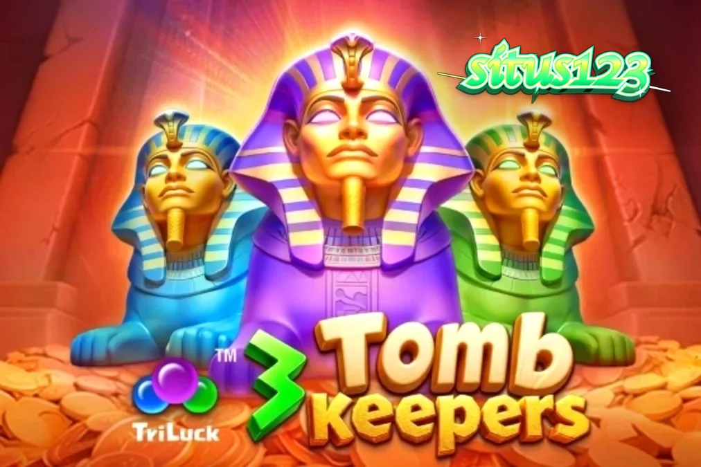 Tampilan visual slot 3 Tomb Keepers dengan tema makam Mesir kuno